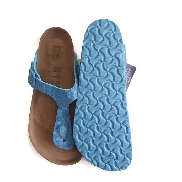 Birkenstock Womens Size 7 Gizeh Canvas Vegan Sandals EU 38 Sky Blue Regular Fit - Picture 8 of 11